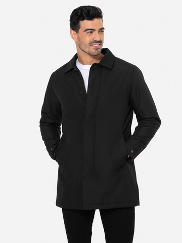 Threadbare Between-Season Jacket 'Dumfries Mac' in Black: front