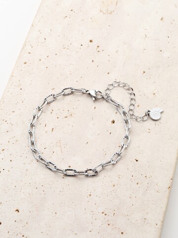 Braccialetto 'Textured Link' di Hey Happiness in argento