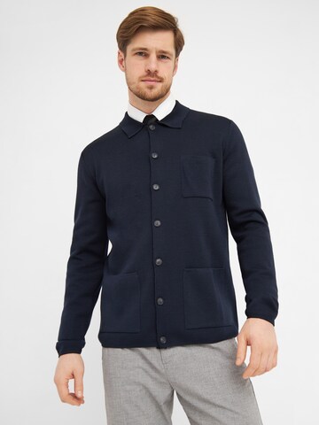 CLIPPER Knit Cardigan 'Manchester' in Blue: front