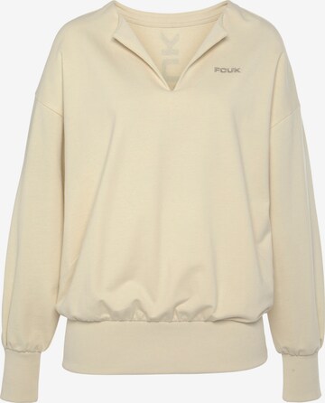 Sweat-shirt FCUK en beige : devant