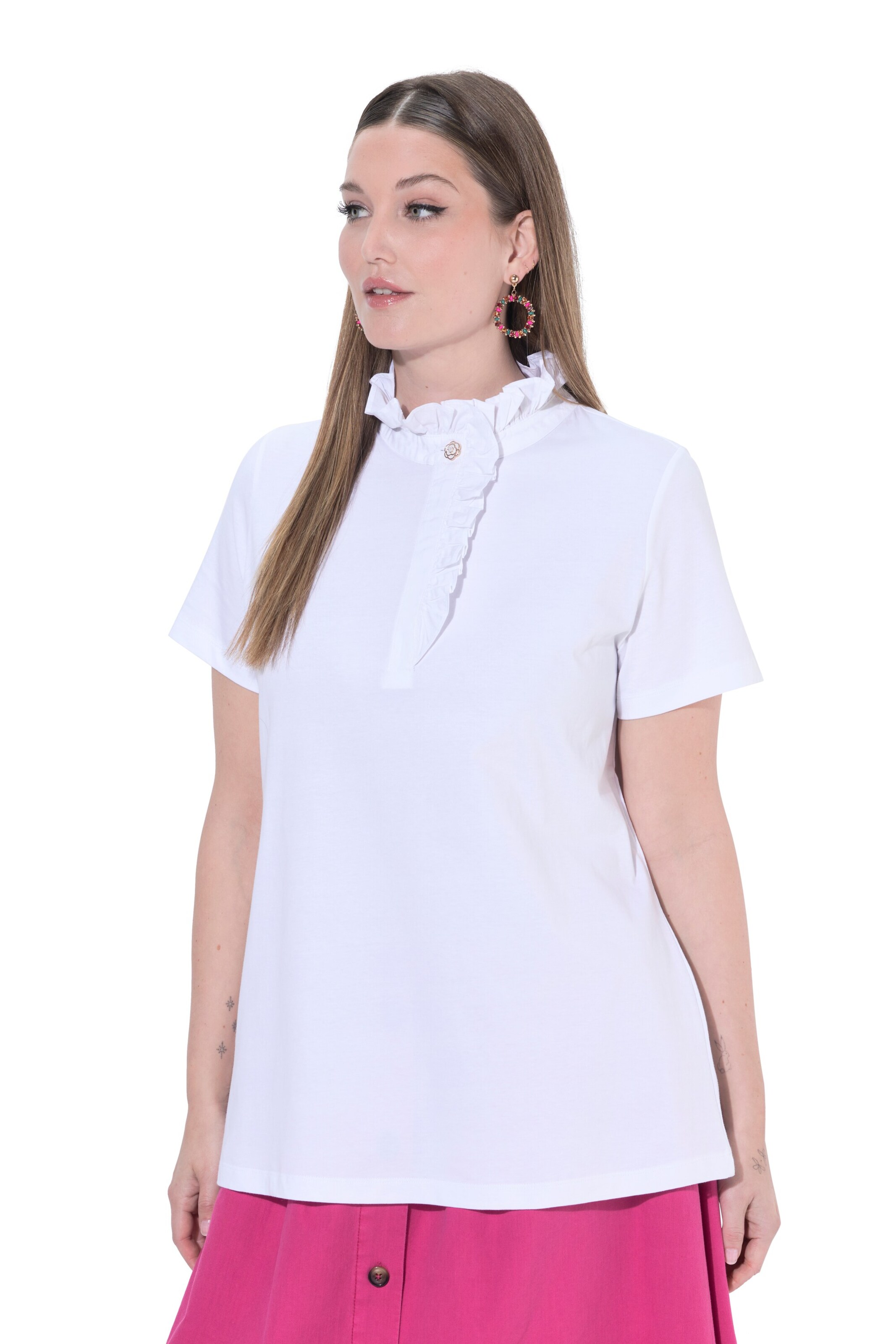 Ulla Popken Shirt in Weiß: Vorderseite