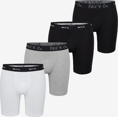 Phil & Co. Berlin Boxer shorts ' Long Boxer ' in Grey / Black / White, Item view