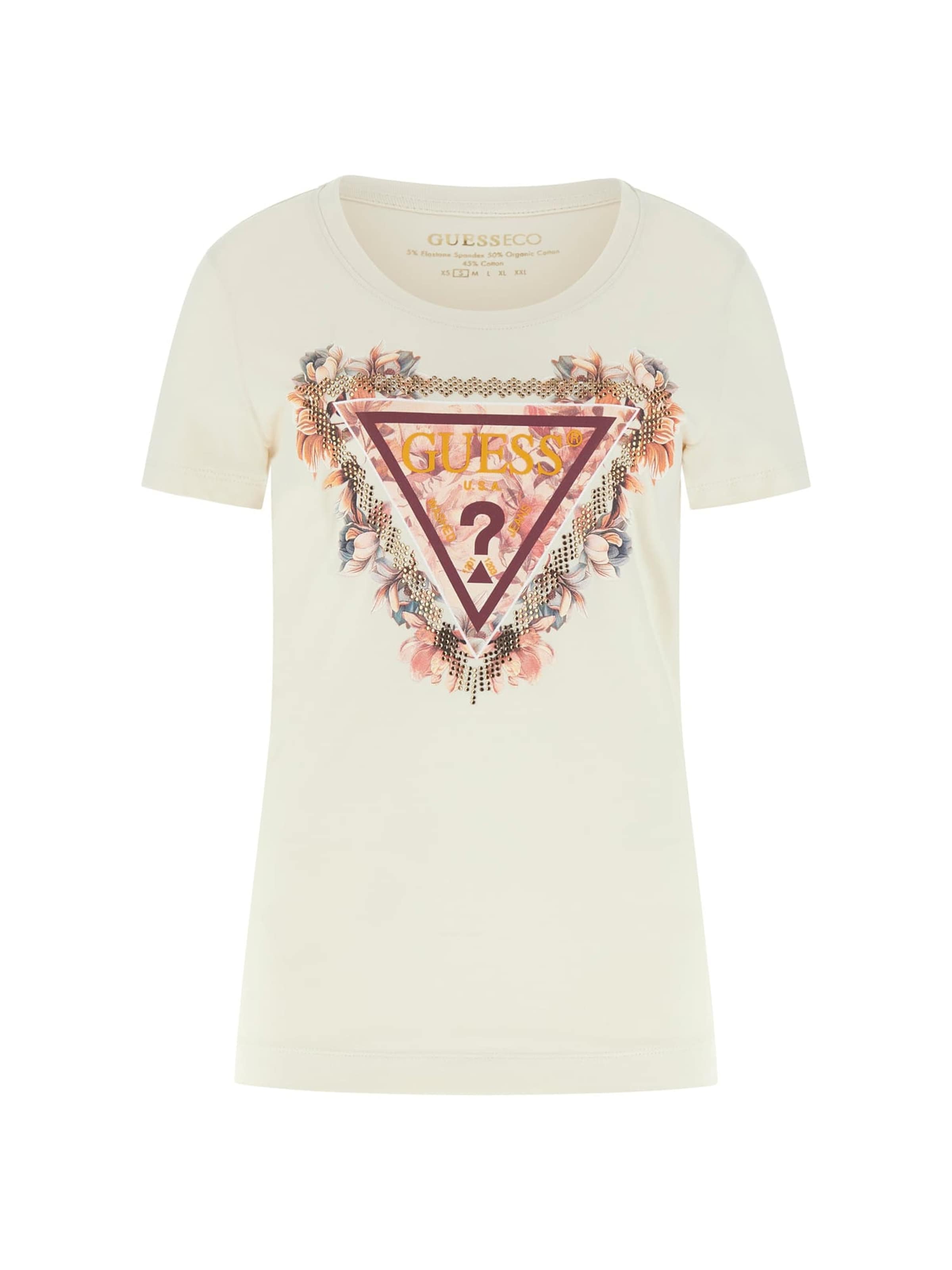 GUESS Футболка в Бежевый: спереди