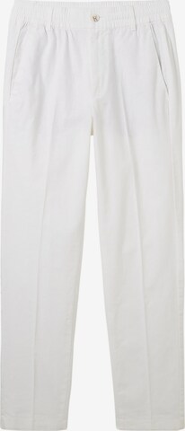 Effilé Pantalon à plis TOM TAILOR DENIM en blanc : devant