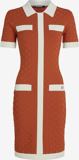 Karl Lagerfeld Pletena haljina u ciglasto crvena / bijela, Pregled proizvoda