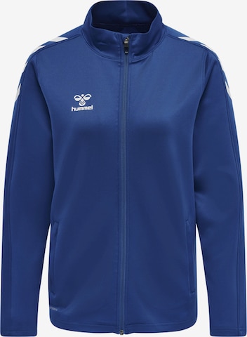 Hummel Athletic Zip-Up Hoodie 'POLY ' in Blue: front