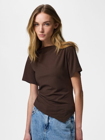 PIECES Shirt 'PCSirene' in Brown: front