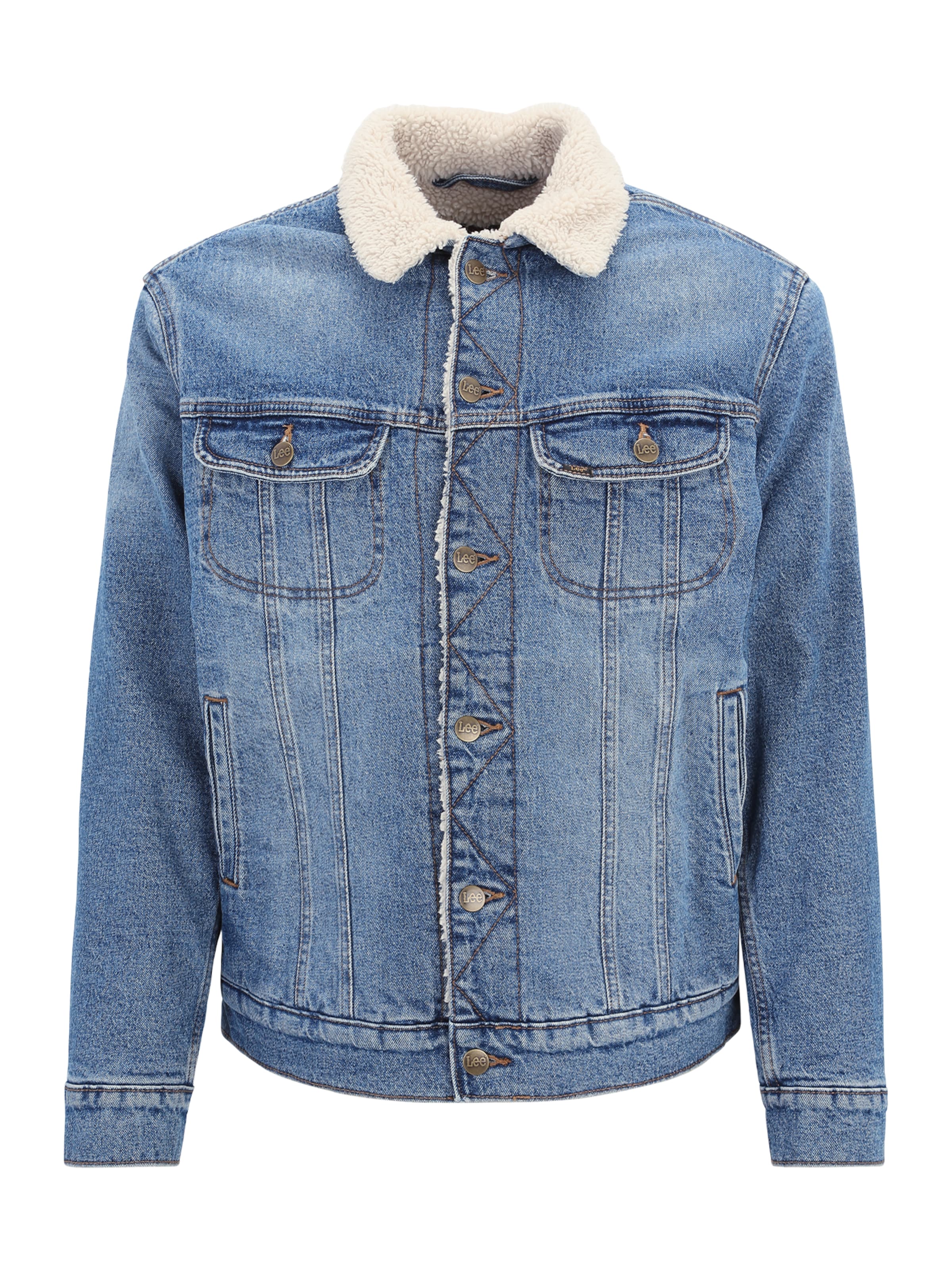 Lee Veste mi-saison 'SHERPA JACKET' en L en bleu denim, Vue avec produit
