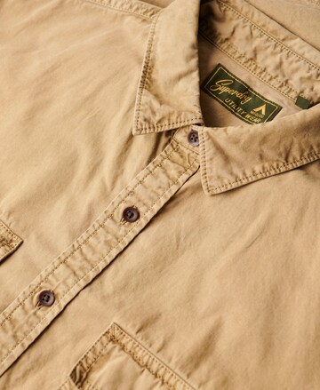 Superdry Regular fit Button Up Shirt in Beige