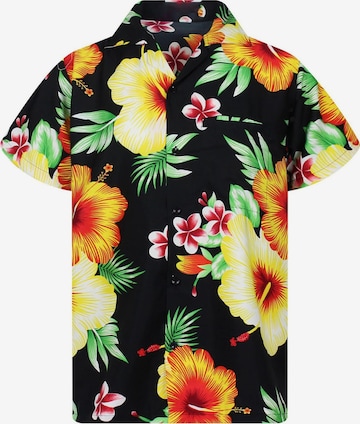 King Kameha Shirt 'Paradise Flower' in Schwarz: Vorderseite