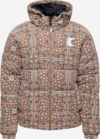 Karl Kani Winter Jacket in Brown: front
