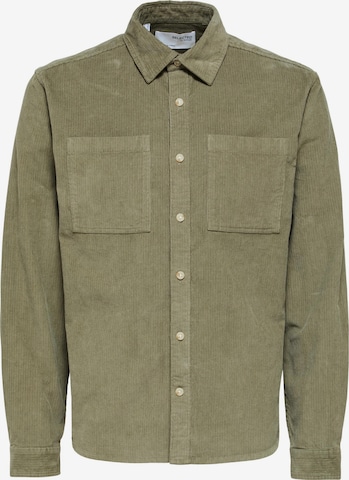 SELECTED HOMME Regular fit Button Up Shirt 'Finn' in Grey: front