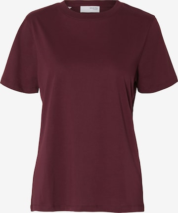 T-shirt 'SLFMY ESSENTIAL' SELECTED en violet : devant