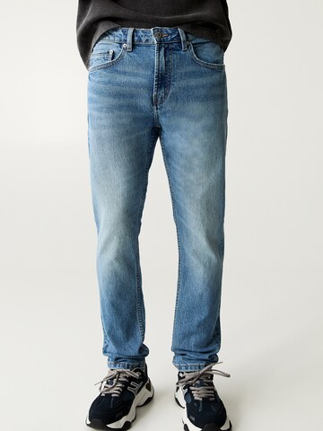 Pull&Bear Slimfit Kavbojke | modra barva: sprednja stran