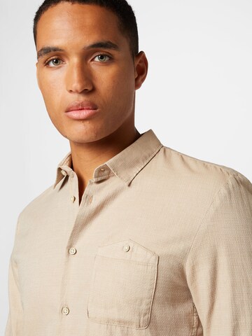 TOM TAILOR DENIM Regular fit Button Up Shirt in Beige