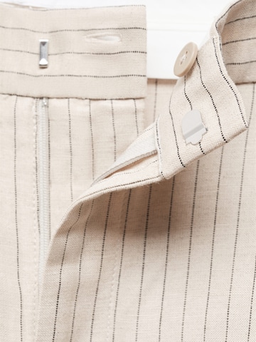 MANGO Lużny krój Spodnie w kant 'Briones' w kolorze beżowy