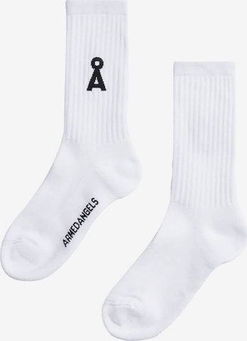 Chaussettes 'SAAMUS BOLD' ARMEDANGELS en blanc : devant