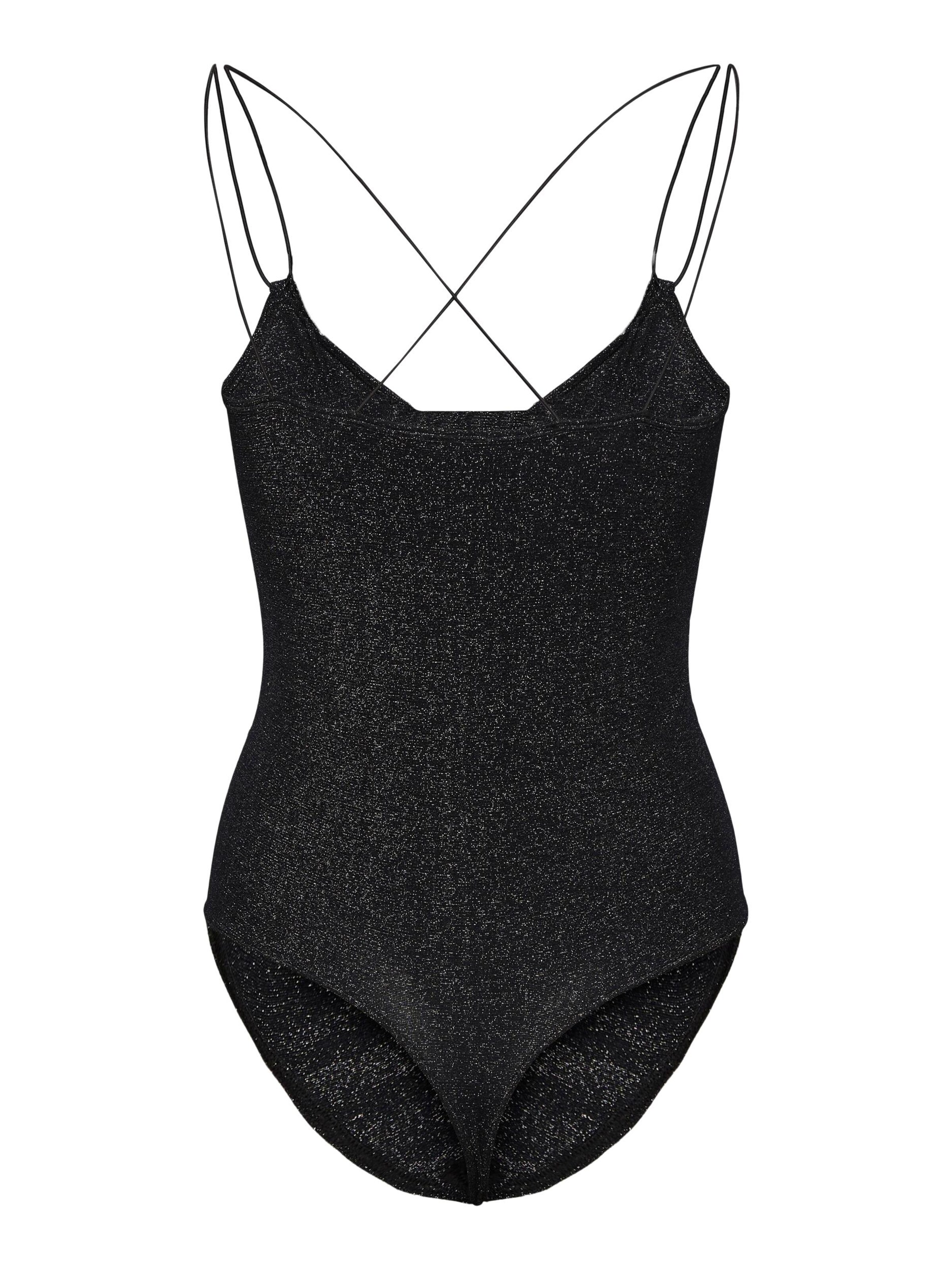 PIECES Блуза боди 'SUNNI' в черно