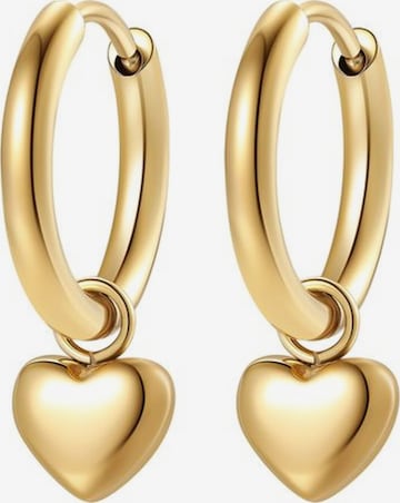 Hey Happiness Earrings 'Heart Beat' in Gold: front