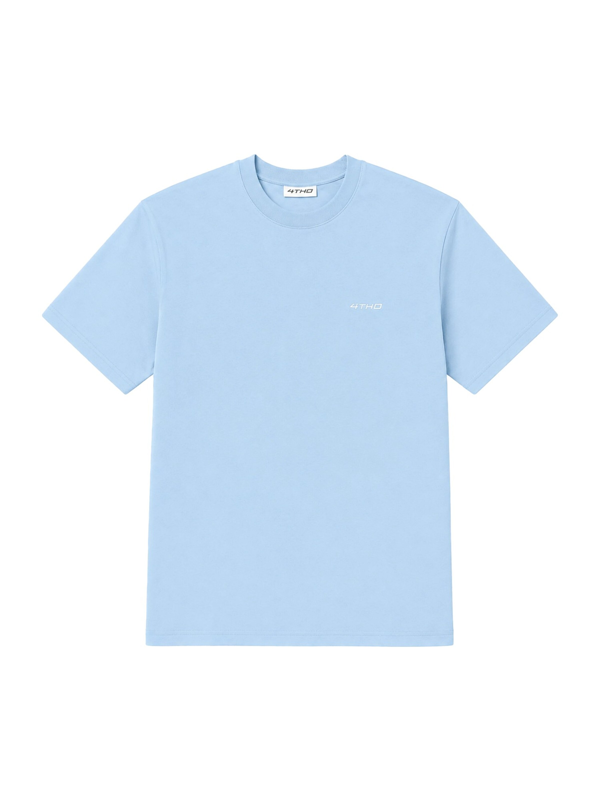 4thD Shirt 'Slim Fit Tee - Sky Blue' in Blauw: voorkant
