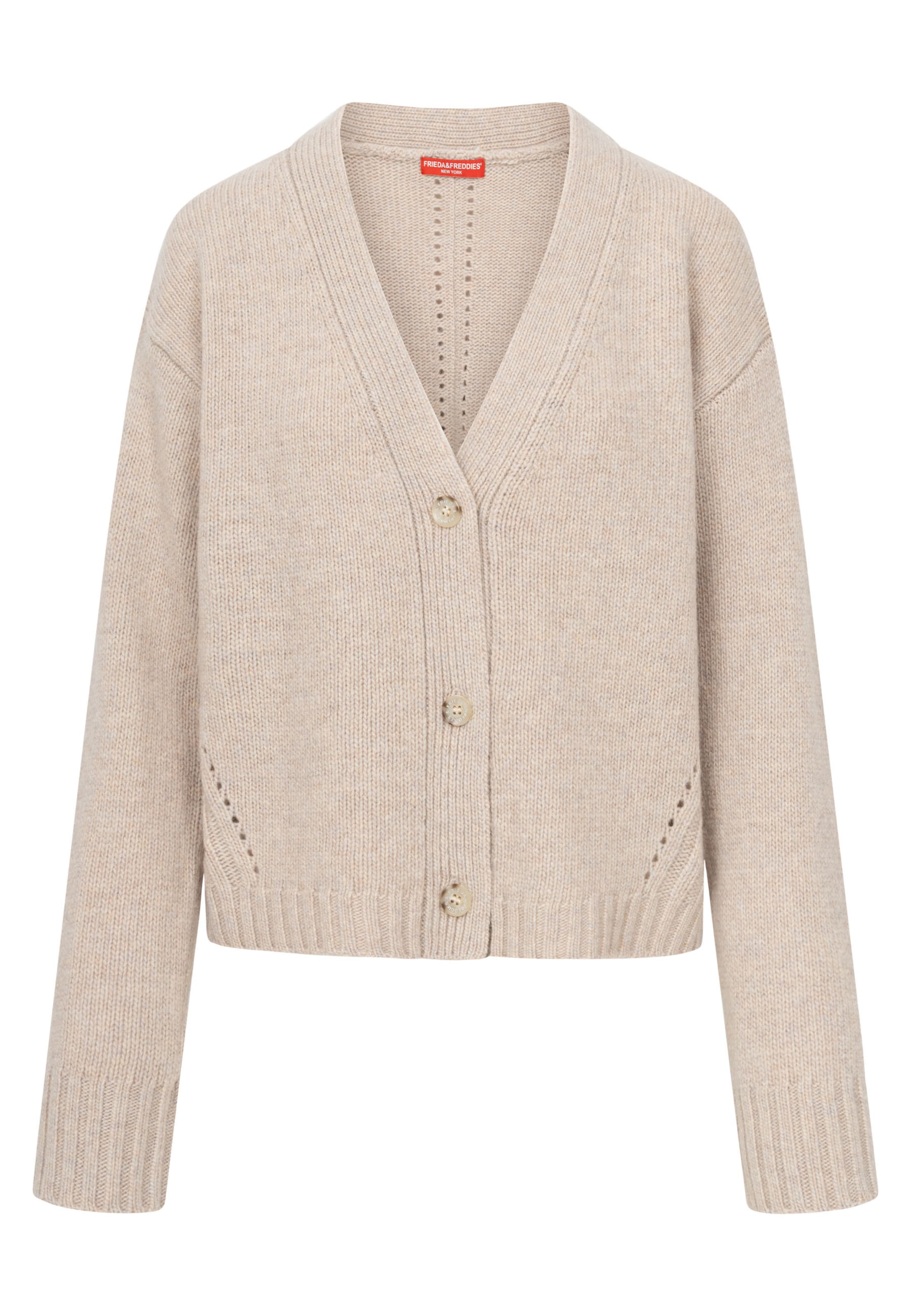 Frieda & Freddies Knit Cardigan in Beige: front