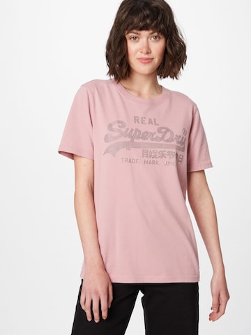 Superdry Тениска в розово: отпред