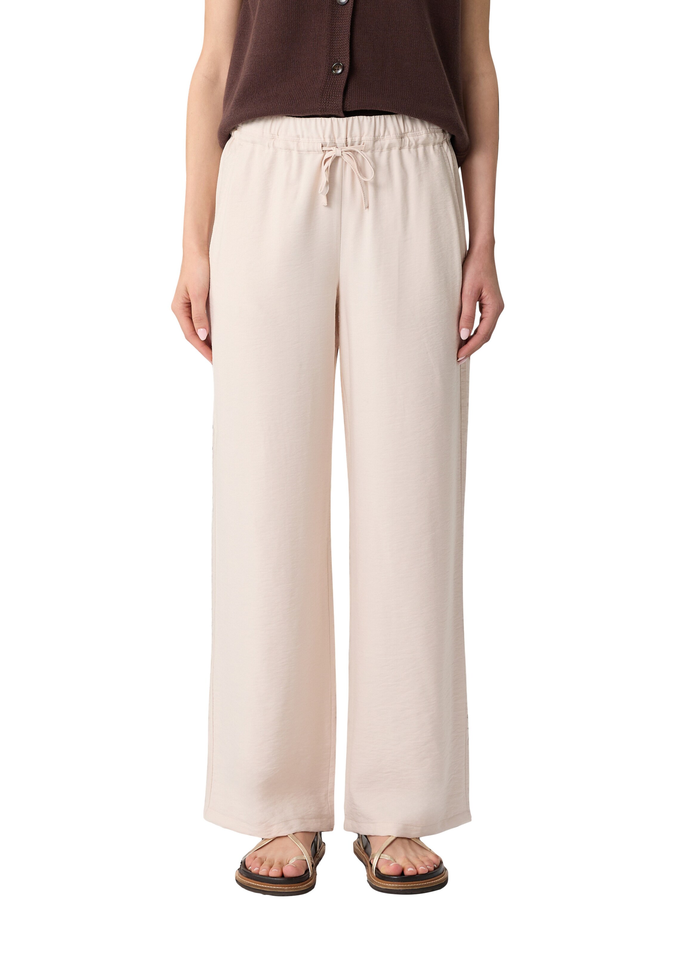 comma casual identity Loosefit Hose in Beige: Vorderseite