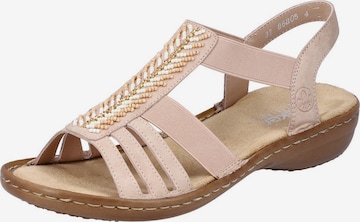 Rieker Strap Sandals in Pink: front