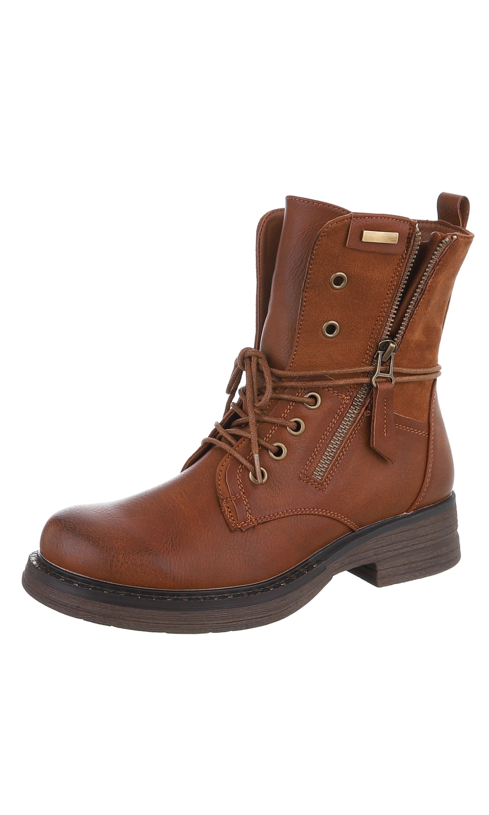 Ital-Design Stiefeletten 'Flache' in Braun