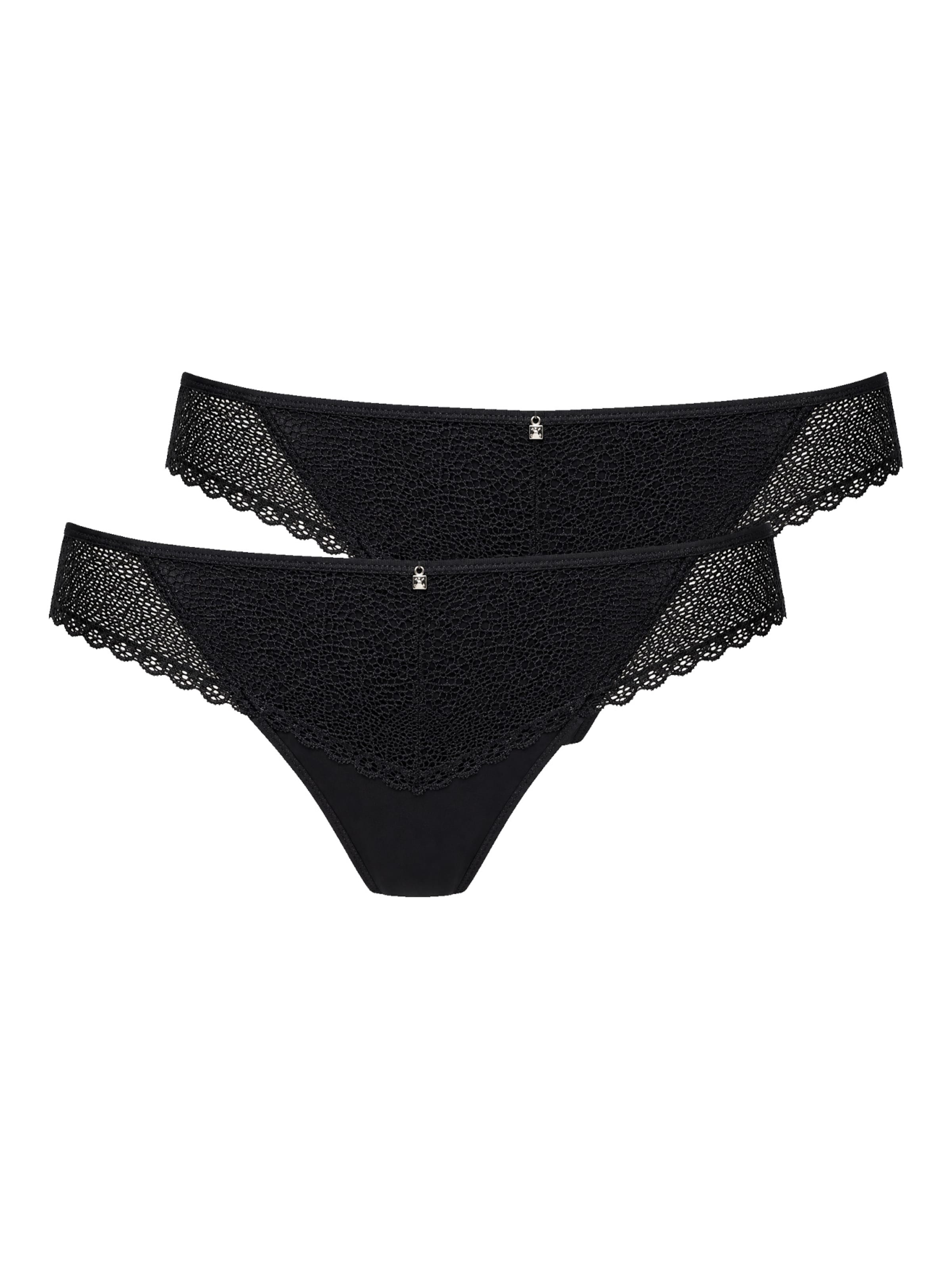 VIANIA Thong 'Leni' in Black: front