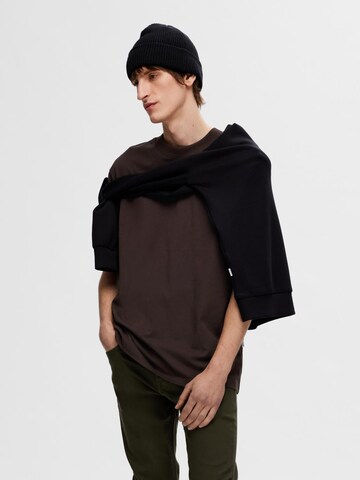 SELECTED HOMME Tričko 'Colman' – hnědá