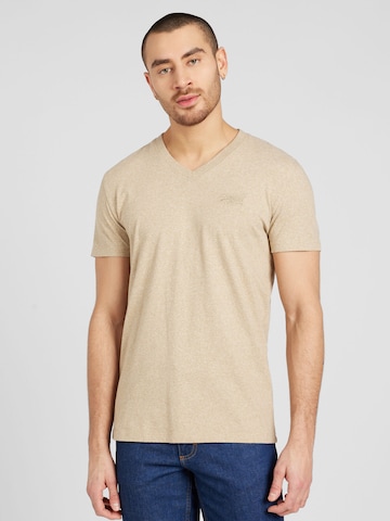 T-Shirt Superdry en beige : devant