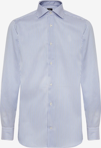 Coupe slim Chemise business Boggi Milano en bleu : devant