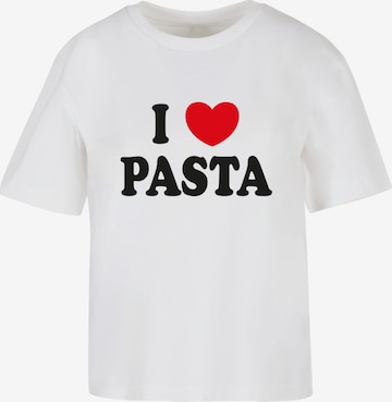 Miss Tee T-Shirt 'Pasta Love' in Weiß: Vorderseite