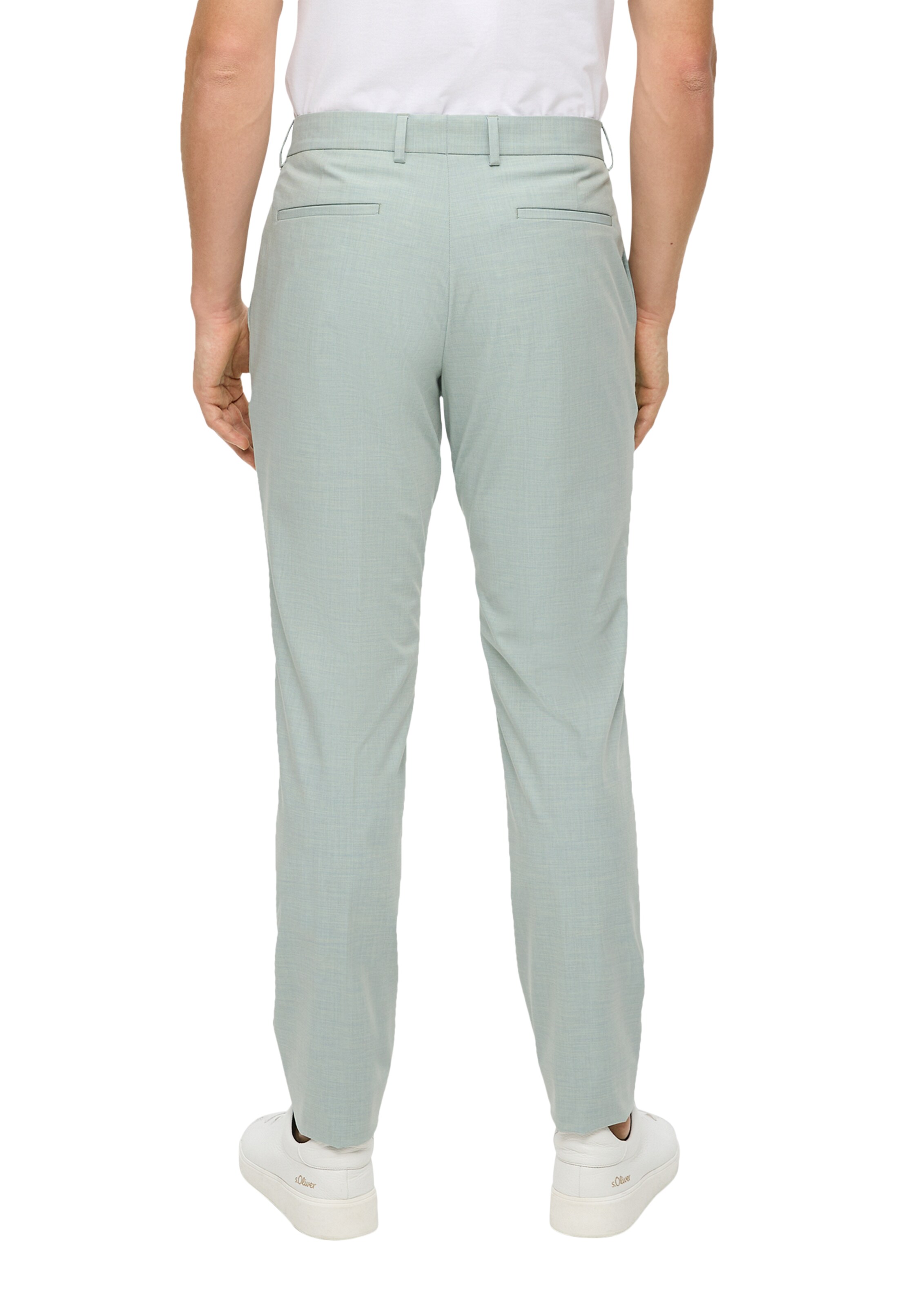 s.Oliver BLACK LABEL Slimfit Housut 'Pure' värissä vihreä: takapuoli