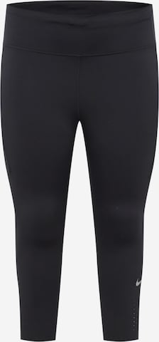 NIKE Skinny Workout Pants in Black: front