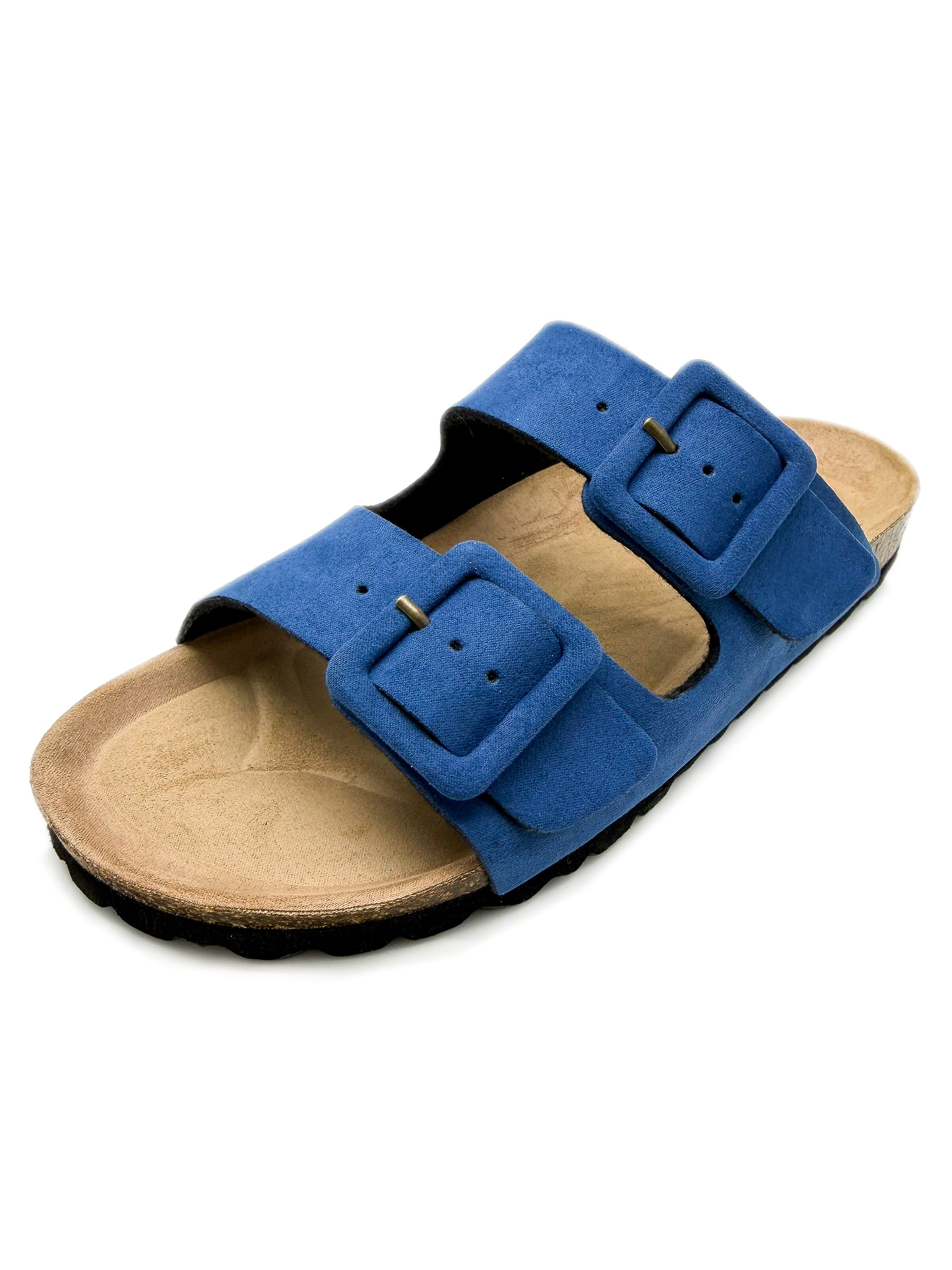 thies Mules 'Eco Bio Covered Sandal' in Blue: front