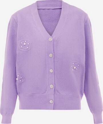 Cardigan nascita en violet : devant