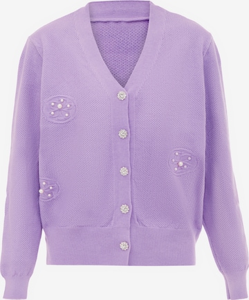 Cardigan nascita en violet : devant