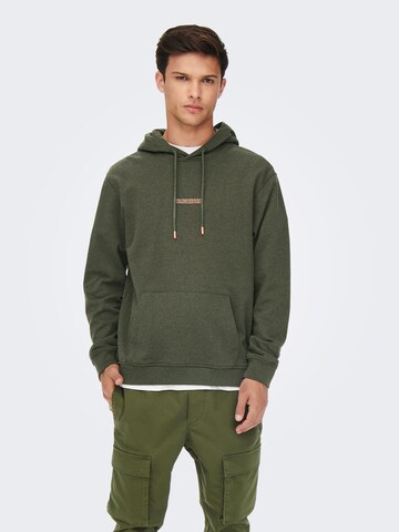 Only & Sons Sweatshirt 'Elon' in Green: front