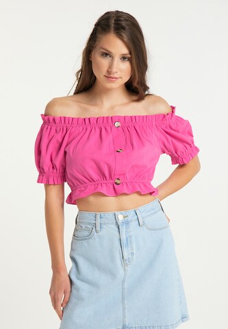 IZIA Blouse in Roze: voorkant