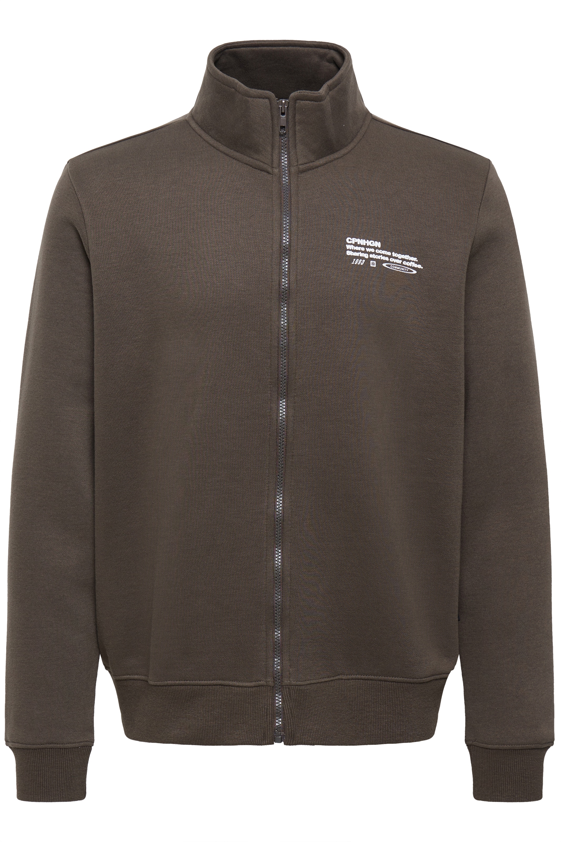 BLEND - Sudadera con cremallera 'BHKENJI' en marrón: frente