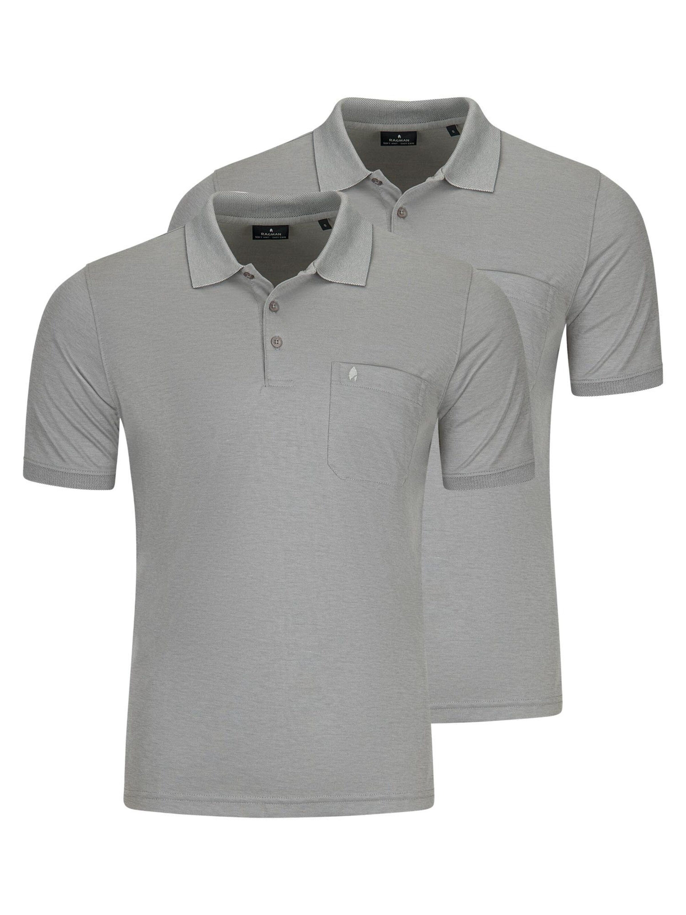 Ragman Shirt 'Basic' in Grijs: voorkant