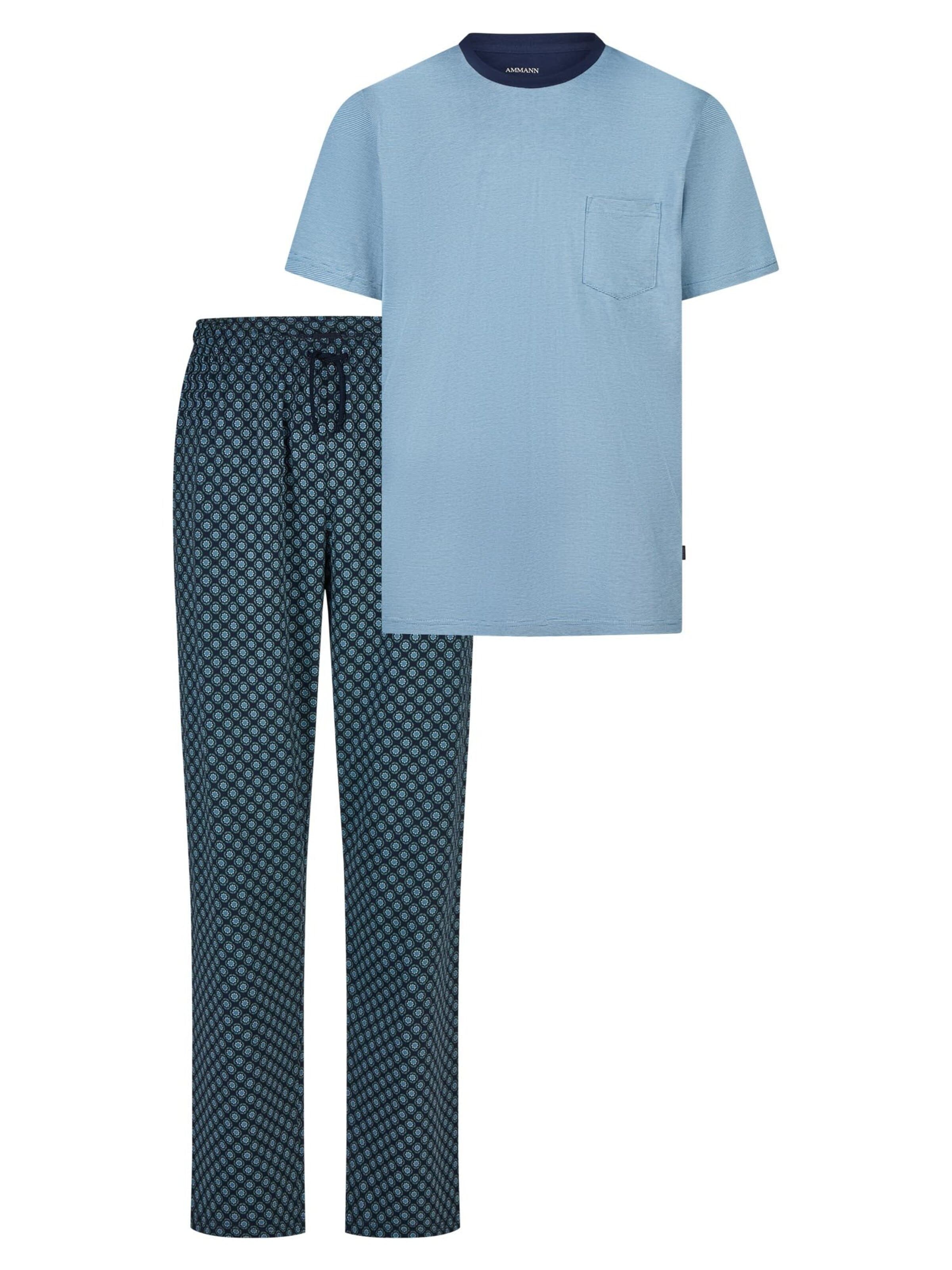 Ammann Pyjama kort 'Mix & Match' in Blauw: voorkant