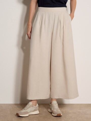 Apricot Wide Leg Slub Linen Wide-Leg Trousers ' ' in Beige