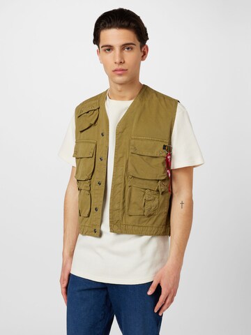 ALPHA INDUSTRIES Vest in Green: front