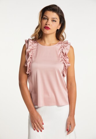 Top di faina in rosa: frontale