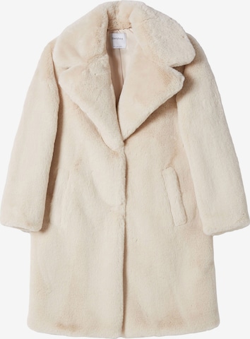Bershka Zimní kabát – bílá: přední strana