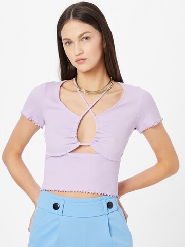 Monki T-shirt i lila: framsida