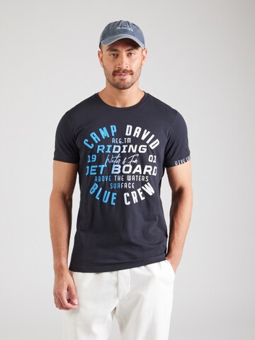 T-Shirt CAMP DAVID en bleu : devant